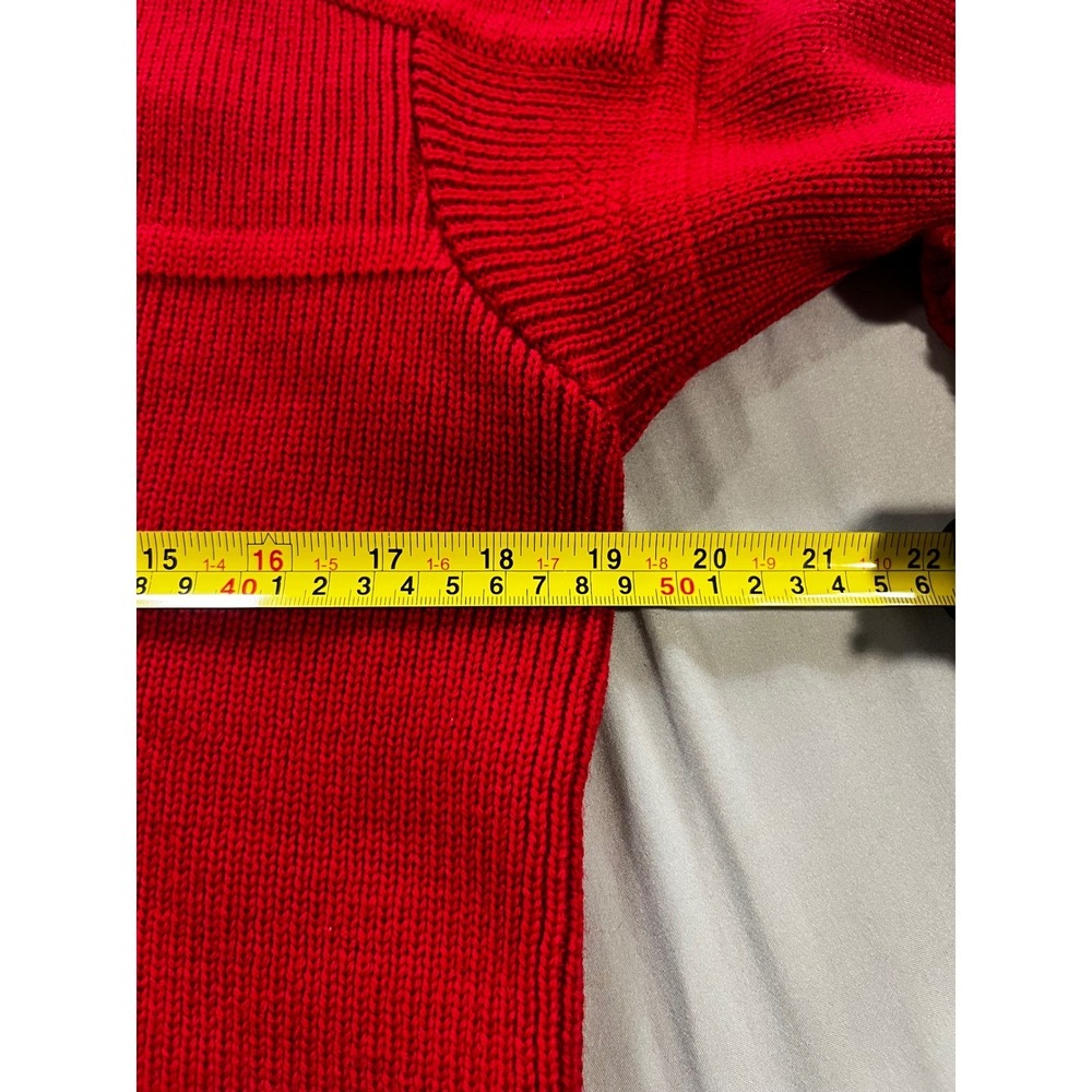 Vintage Obermeyer Stefan Quarter Zip Sweater Mens Medium Red Heavy Wool Classic - Picture 6 of 8